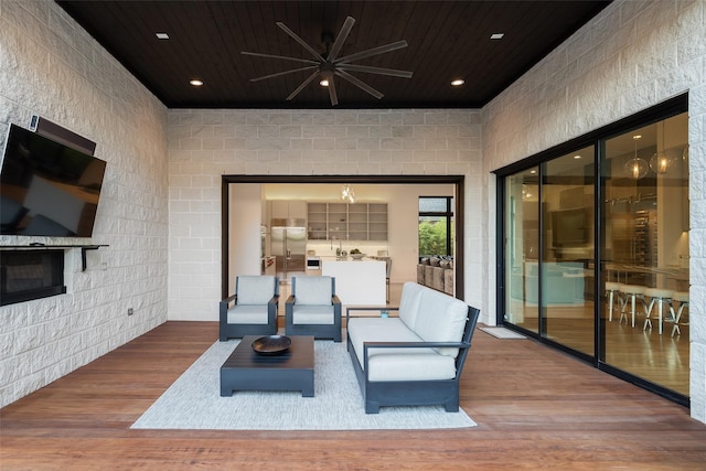 6420 Azalea Ln, Dallas, TX 75230 - deck featuring ceiling fan and outdoor lounge area