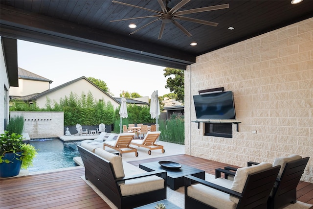 6420 Azalea Ln, Dallas, TX 75230 - view of patio / terrace with ceiling fan, an outdoor living space, and outdoor dining space