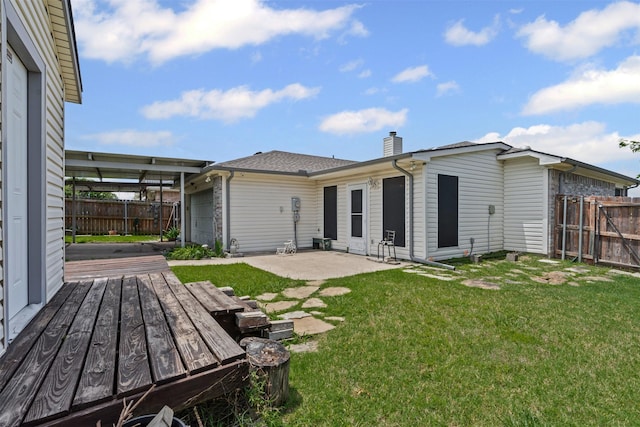 1100 Cedarcrest Dr, Mesquite, TX 75149 - back of property with an attached garage and a chimney