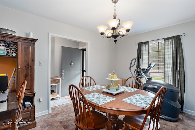 9804 W Trails End, Shreveport, LA 71118 - dining space with a chandelier and baseboards