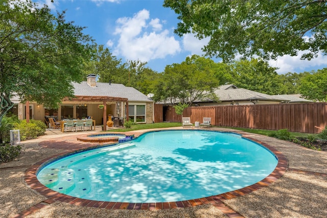 6616 Elvedon Dr, Dallas, TX 75248 - view of swimming pool featuring a patio and a pool with connected hot tub