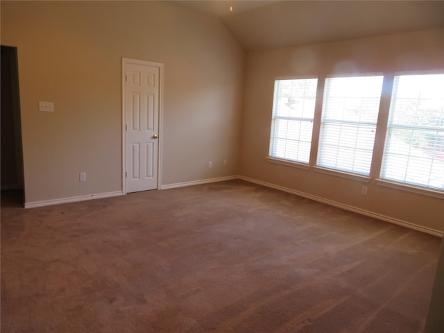 1501 Mountain Laurel Ln, Desoto, TX 75115 - carpeted spare room featuring vaulted ceiling and baseboards