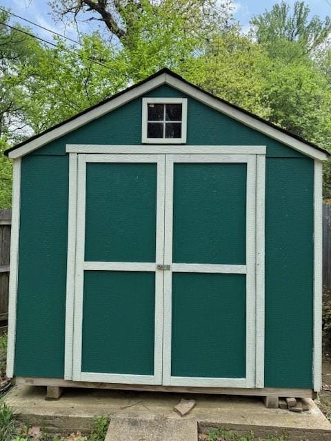 view of shed