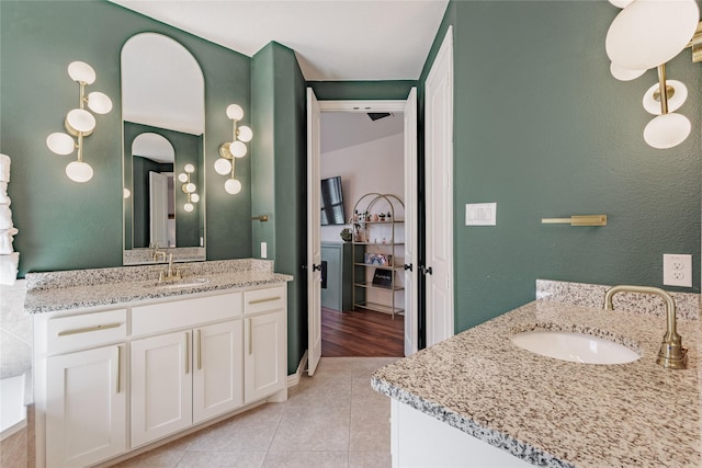 4300 Round Valley Ln, Fort Worth, TX 76262 - bathroom featuring vanity and tile patterned flooring