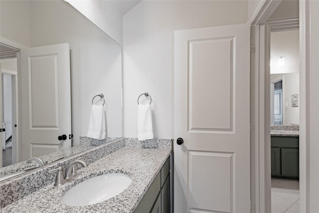4300 Round Valley Ln, Fort Worth, TX 76262 - bathroom with vanity and tile patterned floors