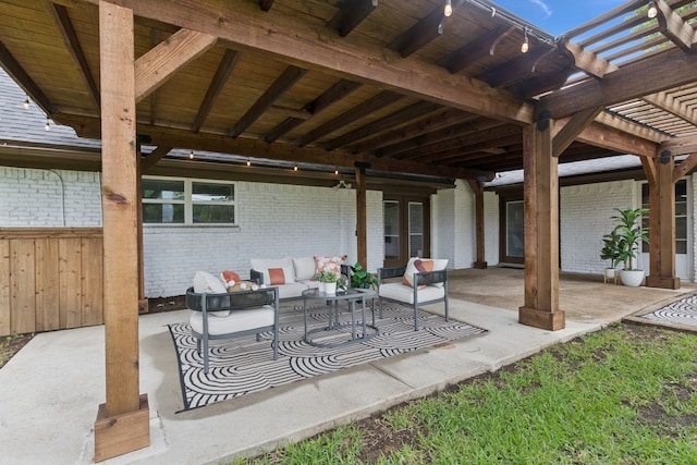 10328 Countess Dr, Dallas, TX 75229 - view of patio / terrace with a pergola and an outdoor hangout area