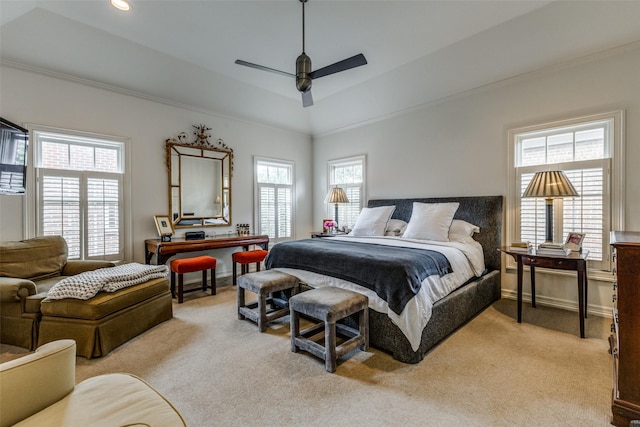 4205 Bryn Mawr Dr, University Park, TX 75225 - bedroom with light colored carpet, multiple windows, and a raised ceiling
