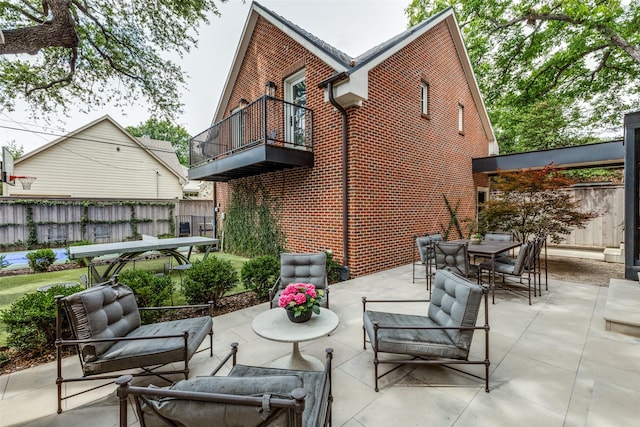 4205 Bryn Mawr Dr, University Park, TX 75225 - view of patio / terrace with a balcony, outdoor dining area, and outdoor lounge area