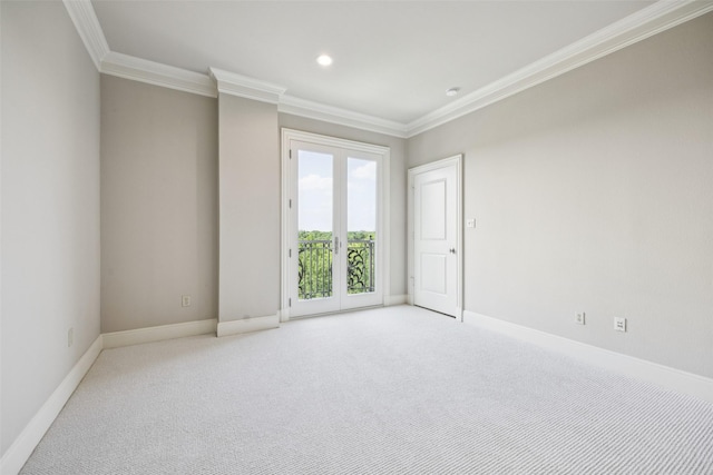 4240 Prescott Ave Unit 5B, Dallas, TX 75219 - empty room featuring crown molding, light colored carpet, baseboards, and recessed lighting