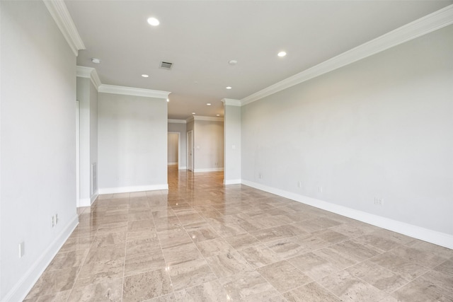 4240 Prescott Ave Unit 5B, Dallas, TX 75219 - empty room with crown molding, recessed lighting, and baseboards