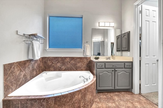 1516 Stonehill Ct, Allen, TX 75002 - bathroom featuring vanity, a bath, and tile patterned flooring