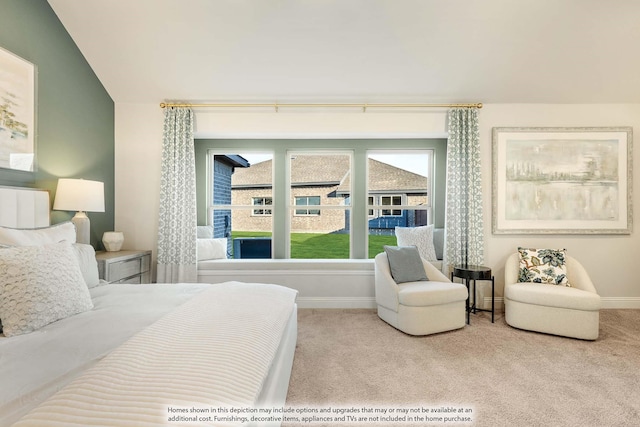 324 Chestnut Ln, Glenn Heights, TX 75154 - carpeted bedroom with vaulted ceiling and baseboards