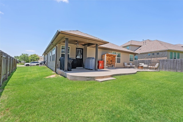 135 Pine Island Ln, Leander, TX 78641 - rear view of property featuring a patio and ceiling fan