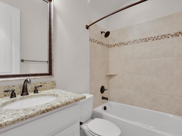 14875 Story Ln, Frisco, TX 75035 - bathroom featuring vanity, toilet, and shower / bath combination