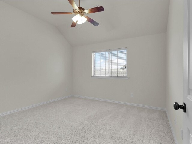 14875 Story Ln, Frisco, TX 75035 - carpeted spare room featuring lofted ceiling, ceiling fan, and baseboards