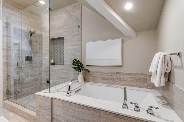 4121 Grassmere Ln Unit 3, University Park, TX 75205 - full bathroom featuring a shower stall and a garden tub