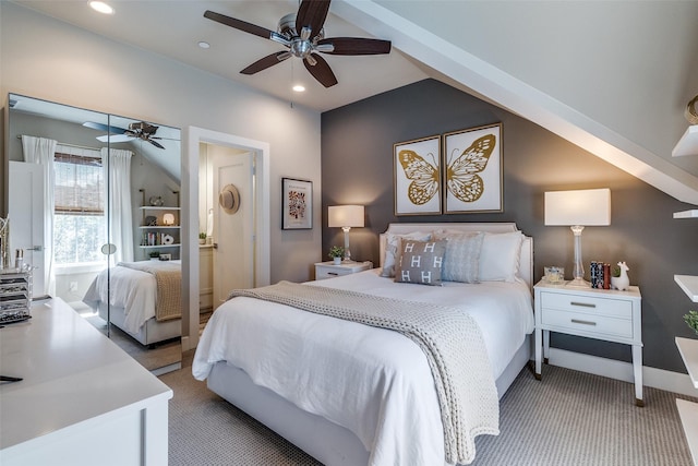 4121 Grassmere Ln Unit 3, University Park, TX 75205 - bedroom featuring carpet floors, recessed lighting, a ceiling fan, and baseboards