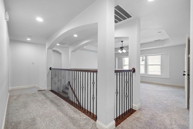 1208 Claire St, Lantana, TX 76226 - hall with carpet flooring and recessed lighting