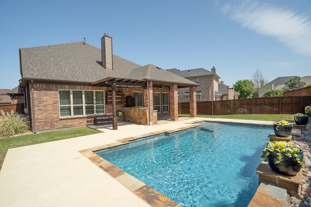 1208 Claire St, Lantana, TX 76226 - view of pool featuring a patio area and a fenced backyard