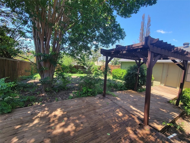 1340 Finley Dr, Plano, TX 75025 - wooden terrace with a pergola and a fenced backyard