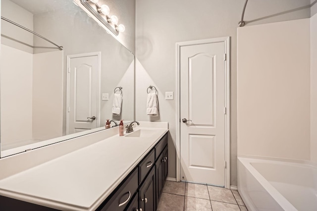 2124 Leonard Ranch Rd, Fort Worth, TX 76134 - bathroom with vanity, tile patterned floors, and washtub / shower combination