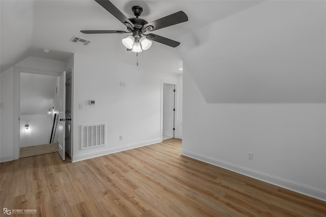 231 Ramsey, Stonewall, LA 71078 - bonus room with lofted ceiling, a ceiling fan, and light wood finished floors