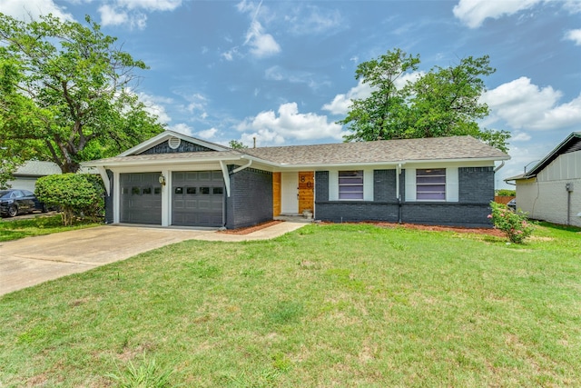 806 Brookshire Cir, Garland, TX 75043 - ranch-style house featuring an attached garage, concrete driveway, brick siding, and a front yard