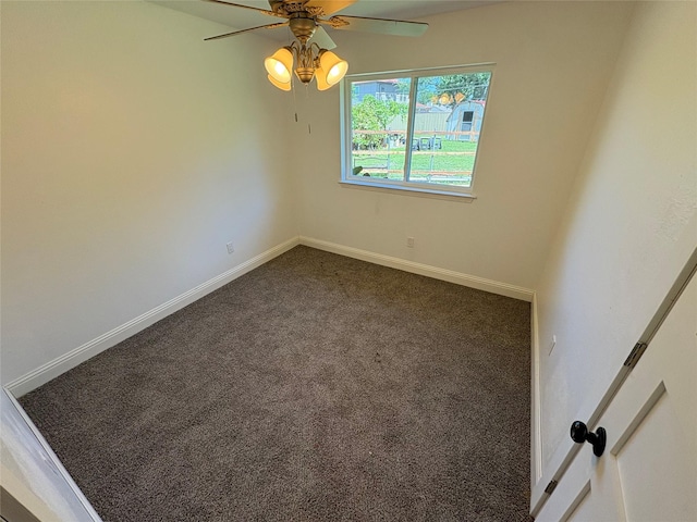 6805 Eagle Rock Dr, Fort Worth, TX 76133 - spare room with a ceiling fan, dark colored carpet, and baseboards