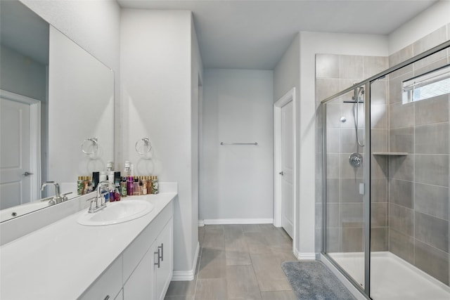 5637 Castle Peak Bnd, Fort Worth, TX 76126 - full bath with vanity, a shower stall, and baseboards