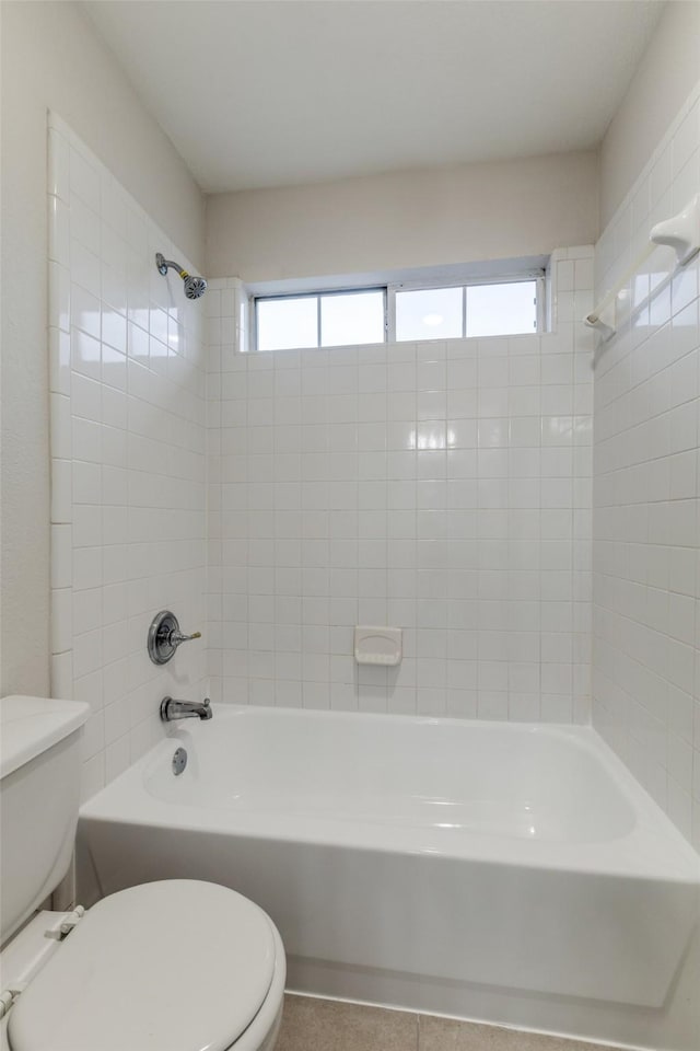 5312 Bellis Dr, Fort Worth, TX 76244 - bathroom featuring toilet, tub / shower combination, and tile patterned flooring