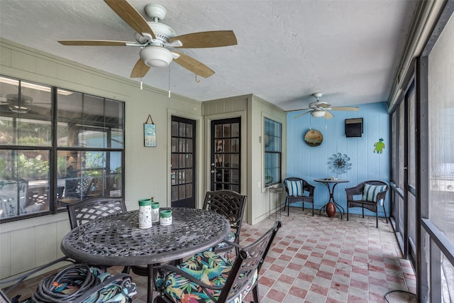1520 Papeete Dr, Plano, TX 75075 - sunroom / solarium with ceiling fan and outdoor dining area
