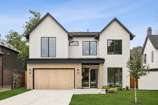 6244 Richmond Ave, Dallas, TX 75214 - contemporary home with stucco siding, driveway, and brick siding