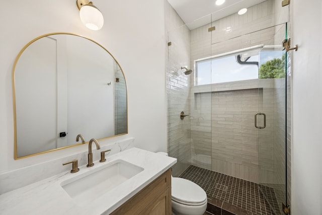 6244 Richmond Ave, Dallas, TX 75214 - full bath with vanity, a shower stall, and toilet