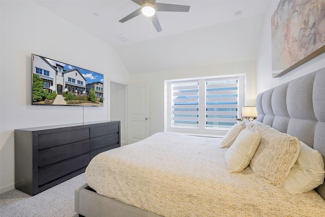 363 Somerville Dr, Mckinney, TX 75071 - carpeted bedroom with lofted ceiling, a ceiling fan, and baseboards