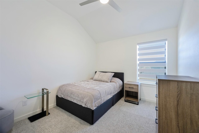 363 Somerville Dr, Mckinney, TX 75071 - bedroom with carpet flooring, lofted ceiling, baseboards, and ceiling fan