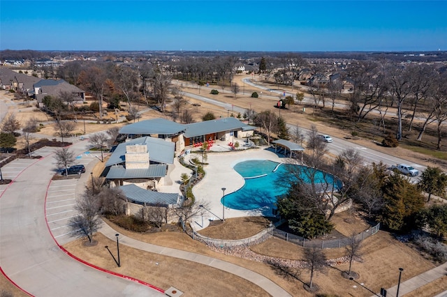363 Somerville Dr, Mckinney, TX 75071 - aerial view of a pool area and a tree filled landscape
