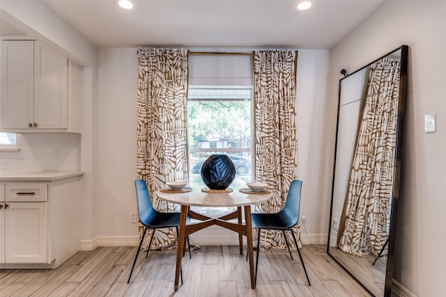 2617 Beechmont Dr, Dallas, TX 75228 - dining room featuring recessed lighting, light wood-style flooring, and baseboards