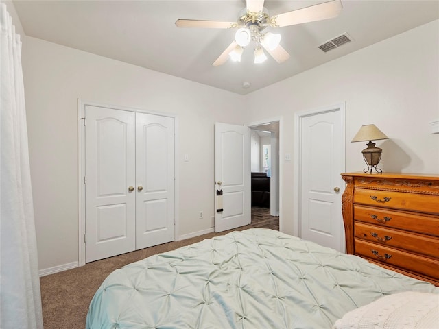 4710 Ashley Cir, Midlothian, TX 76065 - bedroom with carpet floors, a closet, and ceiling fan