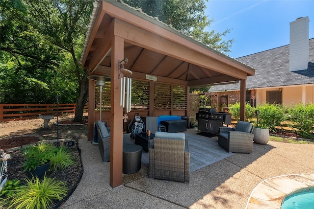 4710 Ashley Cir, Midlothian, TX 76065 - view of patio / terrace featuring a gazebo and an outdoor living space