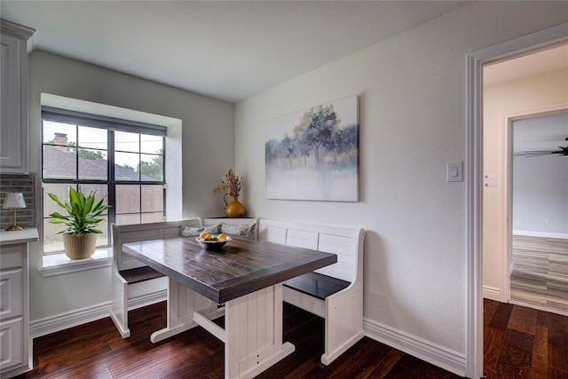 1220 Melony Dr, Sulphur Springs, TX 75482 - dining space with baseboards and dark wood-style flooring