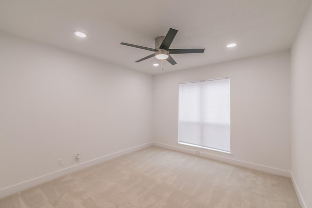 4851 Cedar Springs Rd Unit 175, Dallas, TX 75219 - spare room featuring light carpet, a ceiling fan, recessed lighting, and baseboards