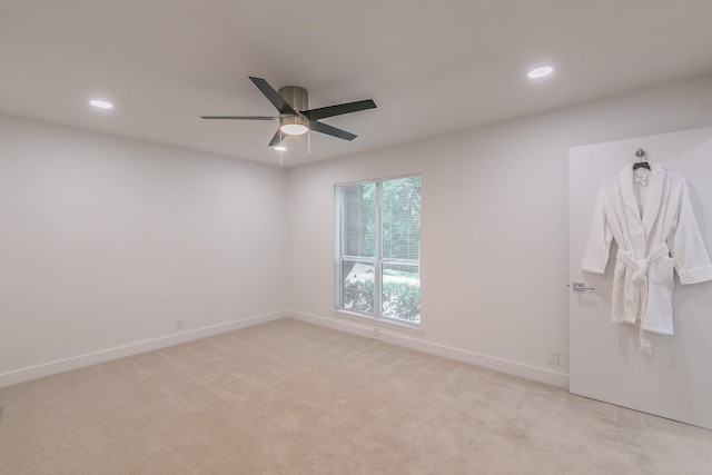 4851 Cedar Springs Rd Unit 175, Dallas, TX 75219 - unfurnished bedroom featuring recessed lighting, light carpet, baseboards, and ceiling fan