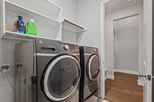 3204 Maplewood Dr, Mckinney, TX 75071 - washroom with separate washer and dryer and wood finished floors