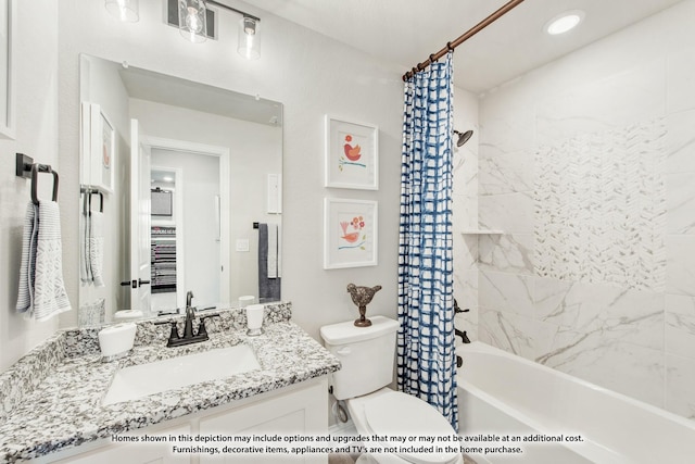1032 Snowy Owl Dr, Alvarado, TX 76009 - bathroom with vanity, toilet, and shower / bath combo