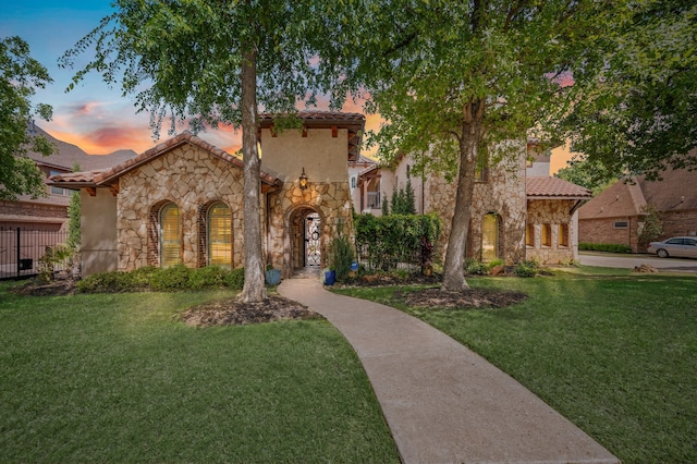 609 Deerwood Ln, Keller, TX 76248 - mediterranean / spanish house with stone siding and a tile roof