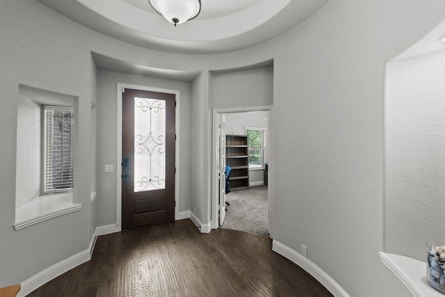 612 Wildriver Trl, Fort Worth, TX 76131 - entrance foyer with dark wood-style floors and baseboards