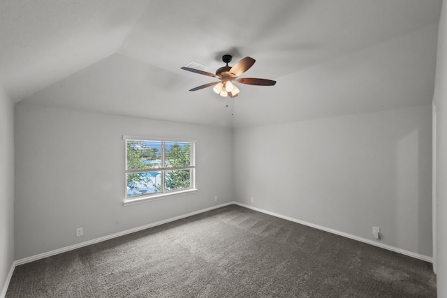 612 Wildriver Trl, Fort Worth, TX 76131 - bonus room with dark colored carpet, ceiling fan, vaulted ceiling, and baseboards