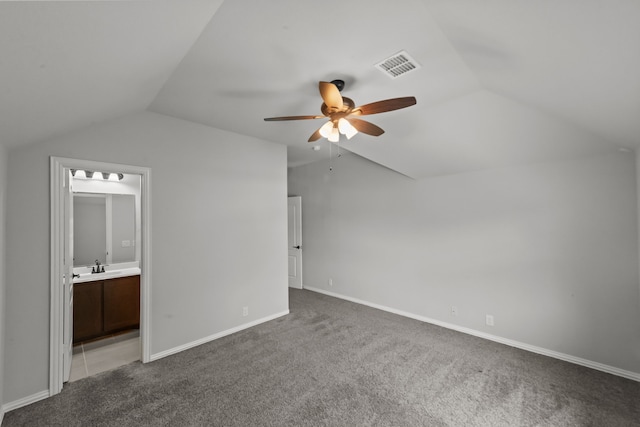 612 Wildriver Trl, Fort Worth, TX 76131 - bonus room featuring lofted ceiling, light colored carpet, ceiling fan, and baseboards