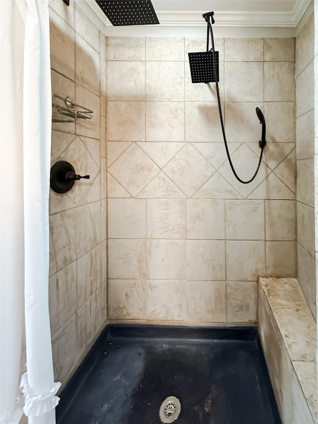 107 Summit Dr, Bossier City, LA 71111 - full bath featuring ornamental molding and a tile shower