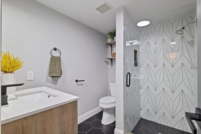 7204 Kingswood Dr, Fort Worth, TX 76133 - full bathroom featuring toilet, a shower stall, vanity, and tile patterned floors